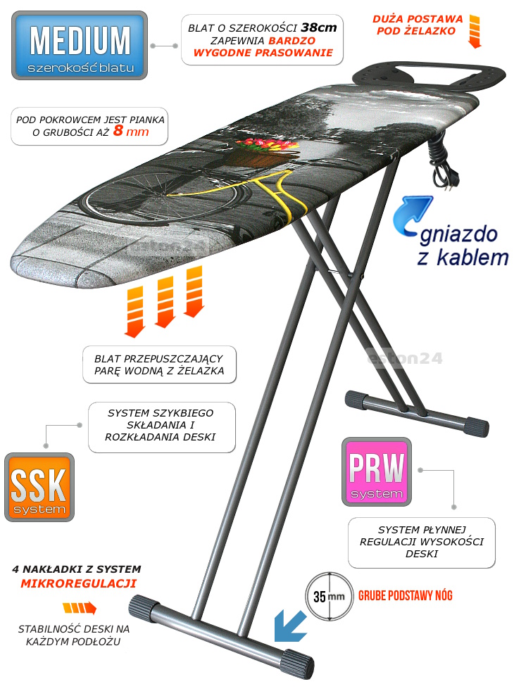 Deska do prasowania Raptor T-Max pokrowiec Bike